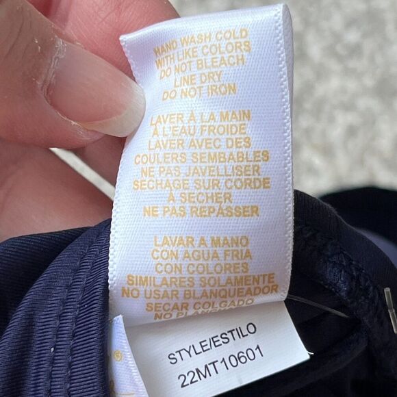 Anne Cole Bikini Womens sz 34C 36B Navy Twist Swim Top Underwire Support - Picture 4 of 6